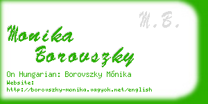 monika borovszky business card